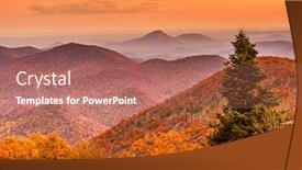  Presentation with blue ridge mountains - Presentation design with view-from-brasstown-bald-georgia background and a coral colored foreground