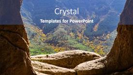  Presentation with forest cave - PPT theme enhanced with view-from-cave-to-colorful background and a ocean colored foreground