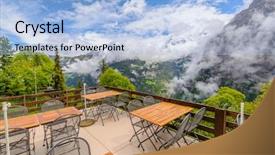  Presentation with veranda - Amazing PPT layouts having view from hotel or restaurant backdrop and a light blue colored foreground