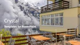  Presentation with mountain view - PPT layouts with view from hotel or restaurant background and a  colored foreground