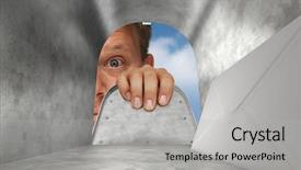  Presentation with letter - Presentation design having view from inside the mailbox background and a light gray colored foreground