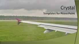  Presentation with jet - Beautiful PPT theme featuring view from modern jet aircraft backdrop and a light gray colored foreground