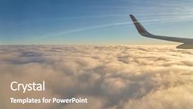  Presentation with jet - PPT theme having view from modern jet aircraft background and a coral colored foreground