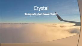  Presentation with jet - Presentation design featuring view from modern jet aircraft background and a teal colored foreground