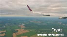  Presentation with jet - Amazing presentation design having view from modern jet aircraft backdrop and a gray colored foreground