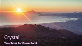  Presentation with city - PPT theme consisting of view-from-mount-vesuvius background and a wine colored foreground