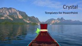  Presentation with boat - PPT theme with surat - view from moving long tail background and a light blue colored foreground