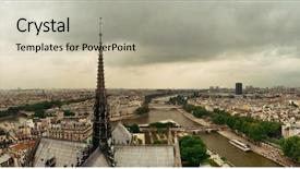  Presentation with notre dame - Amazing slide set having view from notre-dame cathedral backdrop and a light gray colored foreground