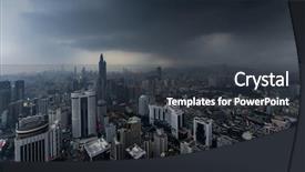  Presentation with stormy sky and dark clouds - Amazing PPT layouts having view from panglin plaza shenzhen backdrop and a dark gray colored foreground