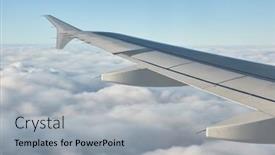  Presentation with plane - Presentation design with view-from-plane-window-during background and a light gray colored foreground
