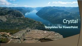  Presentation with cliff - Cool new theme with view from preikestolen pulpit-rock backdrop and a ocean colored foreground