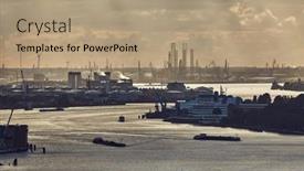  Presentation with area - Slides enhanced with view-from-rotterdam-towards background and a coral colored foreground