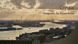  Presentation with area - Presentation theme having view-from-rotterdam-towards background and a  colored foreground