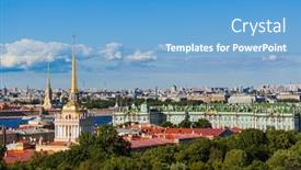  Presentation with saint - Beautiful slide set featuring view-from-saint-isaac-cathedral backdrop and a teal colored foreground