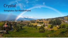  Presentation with costa rica - Colorful PPT layouts enhanced with view from slope of volcano backdrop and a teal colored foreground