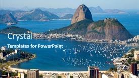  Presentation with mountain view - Colorful presentation theme enhanced with view-from-sugar-loaf-mountain backdrop and a ocean colored foreground