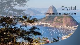  Presentation with mountain view - Audience pleasing presentation design consisting of view-from-sugar-loaf-mountain backdrop and a light blue colored foreground