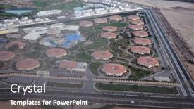  Presentation with flight - Beautiful PPT theme featuring view-from-the-airplane-window backdrop and a dark gray colored foreground