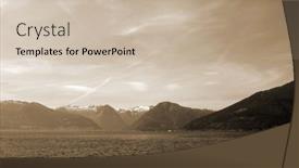  Presentation with scandinavia - PPT theme having view-from-the-board background and a soft green colored foreground