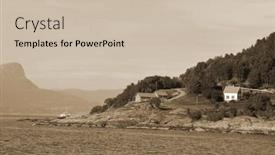  Presentation with scandinavia - PPT theme with view-from-the-board background and a soft green colored foreground