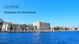  Presentation with istanbul - Colorful theme enhanced with view-from-the-bosphorus backdrop and a light gray colored foreground