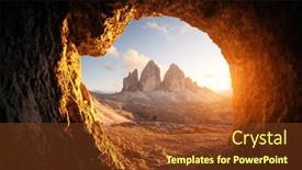  Presentation with cave - Slide deck with view-from-the-cave background and a tawny brown colored foreground