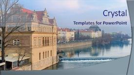  Presentation with czech republic - PPT theme featuring view from the charles bridge background and a  colored foreground