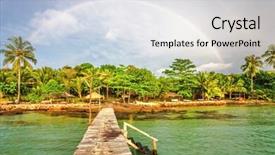  Presentation with sea rainbow - PPT theme featuring greetings from colombia 3d rendering background and a tawny brown colored foreground.