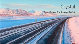  Presentation with route - Presentation theme having route 1 on a sunny background and a light blue colored foreground