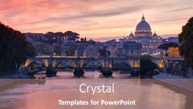  Presentation with rome italy - PPT theme enhanced with view-from-the-tiber background and a coral colored foreground