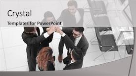  Presentation with team business top view - Colorful slide deck enhanced with view from the top business backdrop and a light gray colored foreground