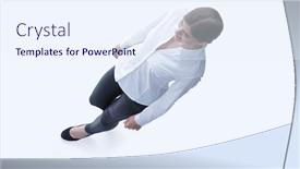  Presentation with brainstorming top view - Audience pleasing presentation consisting of view from the top in full growth confident young business lady backdrop and a sky blue colored foreground