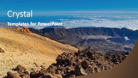  Presentation with volcano - Slide set featuring view-from-the-top background and a teal colored foreground