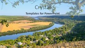  Presentation with hill - Presentation design consisting of view-from-the-top background and a light blue colored foreground