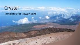  Presentation with volcano - Presentation with view from the top of teide volcano tenerife island canaries background and a light blue colored foreground