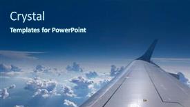  Presentation with sunny sky - Theme having view-from-the-window background and a ocean colored foreground