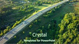  Presentation with road trip cars - PPT theme consisting of view from top around green background and a tawny brown colored foreground