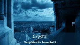  Presentation with eiffel tower paris france - Slide deck consisting of view from top of sacre coeur cathedral with eiffel tower in paris france background and a ocean colored foreground