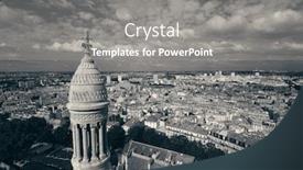  Presentation with paris france - Audience pleasing presentation theme consisting of view from top of sacre coeur cathedral in paris france backdrop and a gray colored foreground