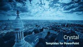  Presentation with eiffel tower paris france - Amazing slide set having view-from-top-of-sacre backdrop and a navy blue colored foreground