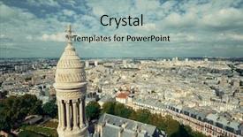  Presentation with paris france - Audience pleasing slide deck consisting of view from top of sacre coeur cathedral in paris france backdrop and a light blue colored foreground