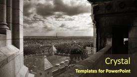  Presentation with eiffel tower paris france - Colorful PPT theme enhanced with view from top of sacre coeur cathedral with eiffel tower in paris france backdrop and a tawny brown colored foreground