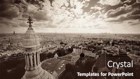  Presentation with eiffel tower paris france - Cool new PPT layouts with view from top of sacre coeur cathedral and eiffel tower in paris france backdrop and a wine colored foreground