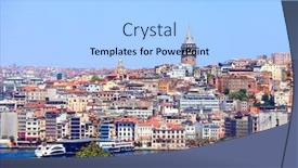  Presentation with tower - Presentation theme consisting of view-from-topkapi-palace background and a light blue colored foreground