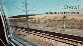  Presentation with sydney train - Slide set featuring view-from-train-window background and a light blue colored foreground