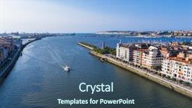  Presentation with river - Theme with view from vizcaya bridge basque background and a ocean colored foreground