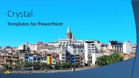  Presentation with ancient - Presentation having view-from-water-of-bosporus background and a light gray colored foreground