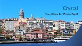  Presentation with tower - Slide set consisting of view-from-water-on-galata background and a light gray colored foreground