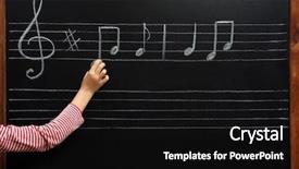  Presentation with writing notes - PPT theme enhanced with girl's hand writing background and a black colored foreground