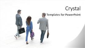  Presentation with small group top view - Colorful slide set enhanced with view group of successful employee backdrop and a  colored foreground